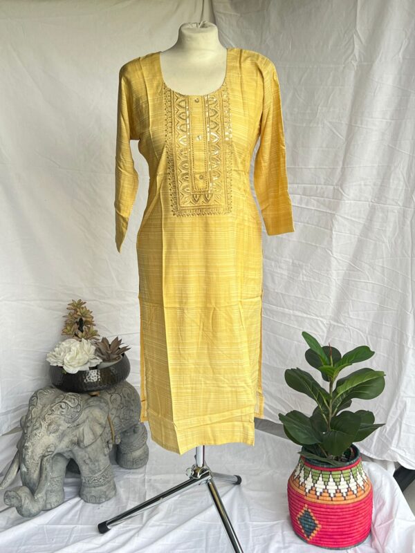 Golden Embroidered Kurti - Image 13